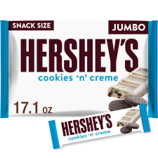 HERSHEYS COOKIES N CREME JUMBO BAG 17.1 OZ SNACK SIZE CANDY