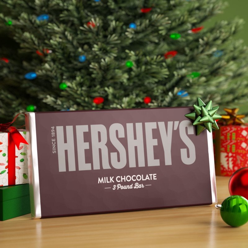 HERSHEYS MILK CHOCOLATE CHRISTMAS CANDY GIFT BAR 3 LB PACK