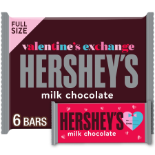 HERSHEY MILK CHOCOLATE VALENTINE EXCHANGE CANDY BARS 1.55 OZ 6 COUNT