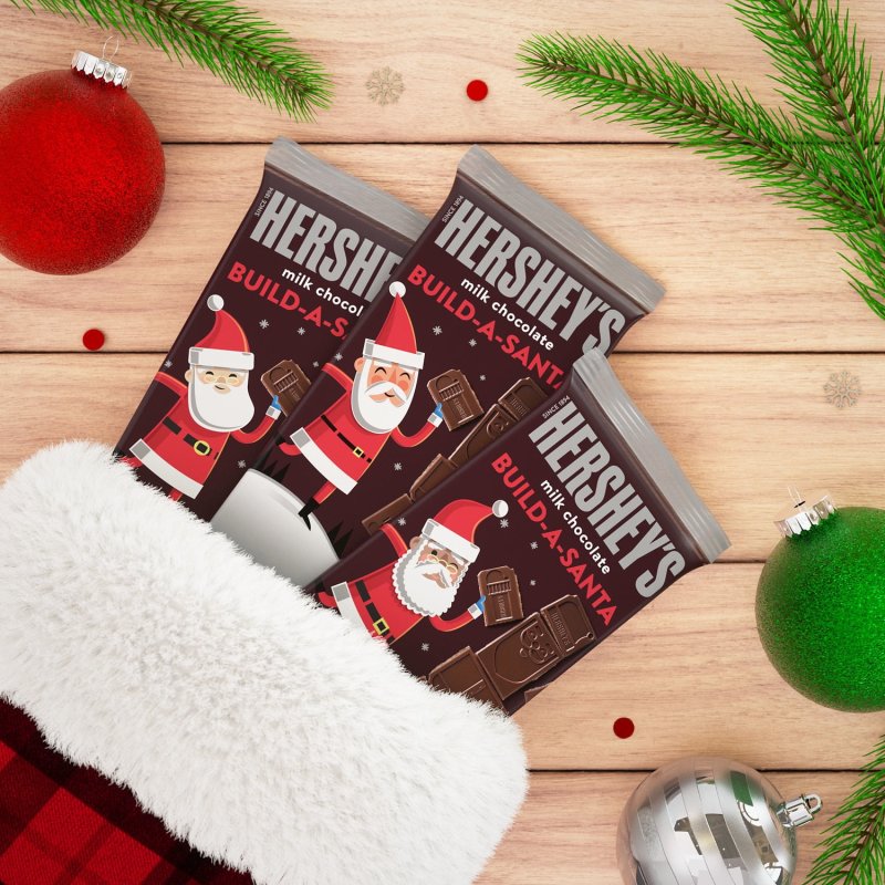 HERSHEYS MILK CHOCOLATE SANTA CHRISTMAS CANDY BAR 4.32 OZ