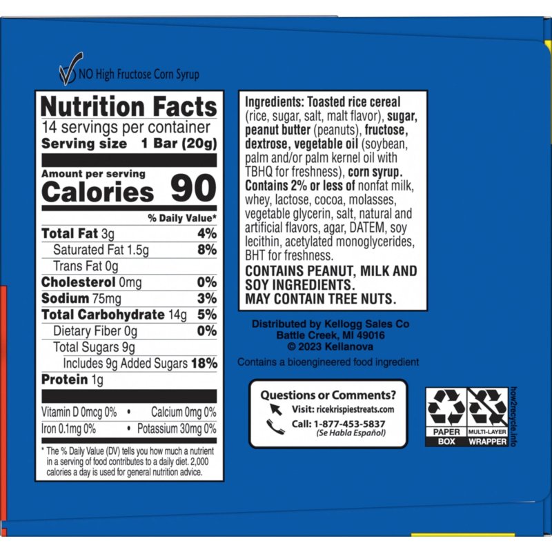 RICE KRISPIES TREATS 14 COUNT 9.8 OZ READY TO EAT SQUARES