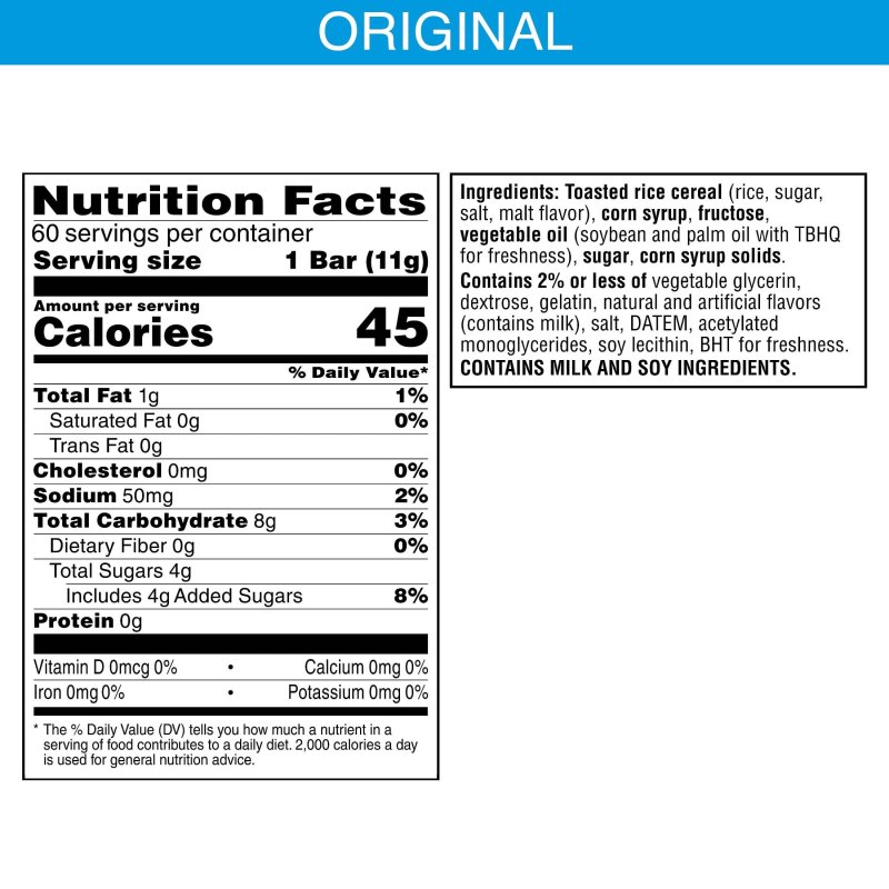 RICE KRISPIES TREATS ORIGINAL CHEWY CRISPY MINI MARSHMALLOW SQUARES READY TO EAT 23.2 OZ