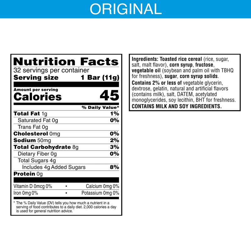 RICE KRISPIES TREATS CHEWY CRISPY MARSHMALLOW SQUARES 12.4 OZ 32 COUNT