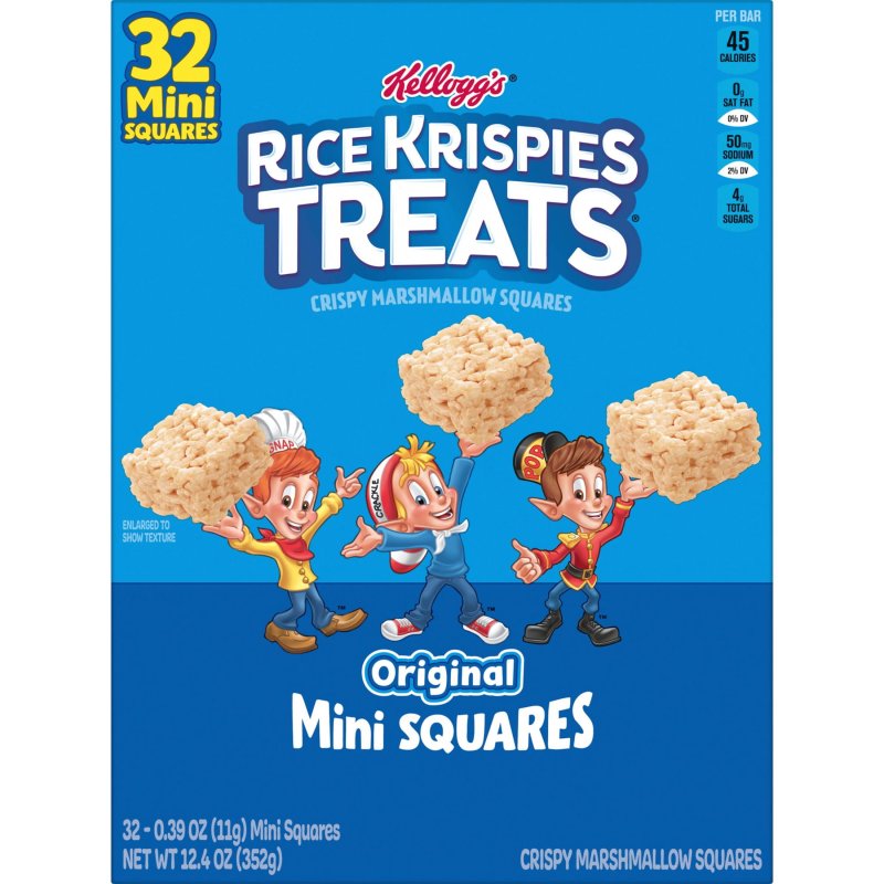 RICE KRISPIES TREATS CHEWY CRISPY MARSHMALLOW SQUARES 12.4 OZ 32 COUNT