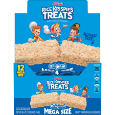 RICE KRISPIES TREATS ORIGINAL CHEWY MARSHMALLOW SNACK BARS LARGE SIZE READY TO EAT 26.4 OZ