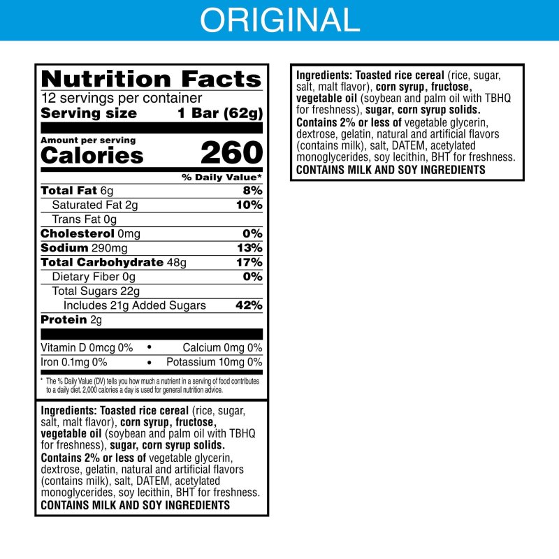 RICE KRISPIES TREATS CHEWY MARSHMALLOW SNACK BARS 26.4 OZ 12 COUNT