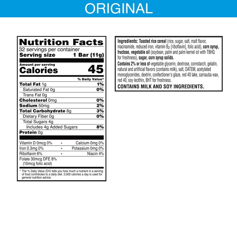 RICE KRISPIES TREATS CHEWY MINI MARSHMALLOW SNACK BARS 32-COUNT 12.4 OZ