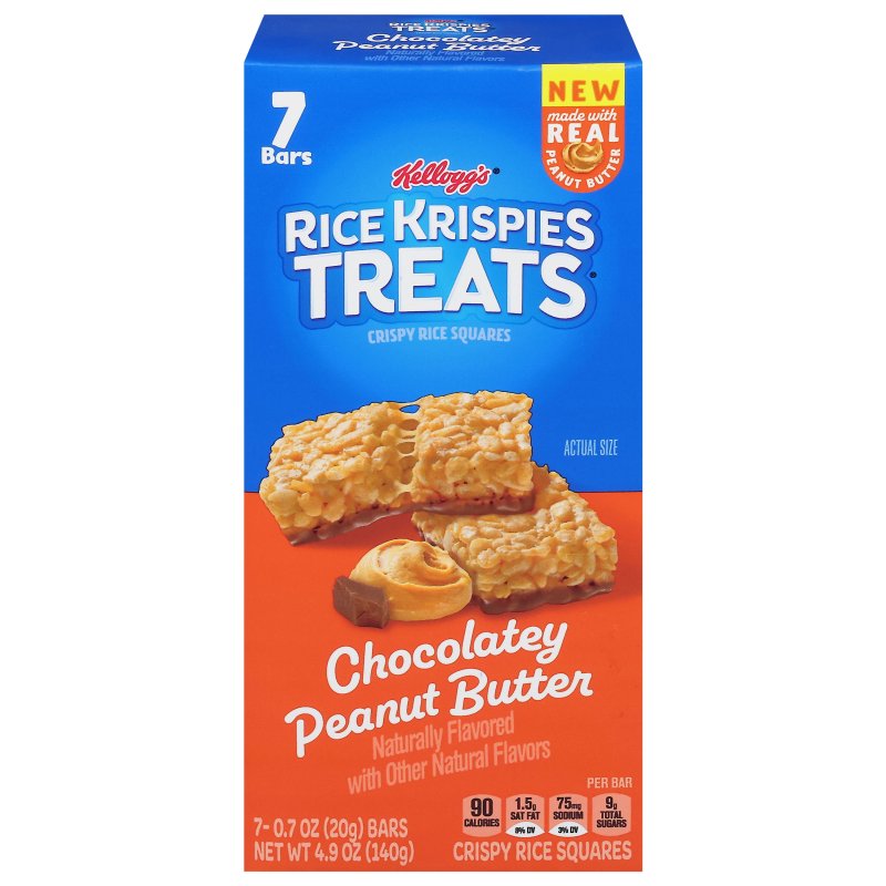 RICE KRISPIES TREATS CHOCOLATE PEANUT BUTTER SQUARES 9.8 OZ 7 COUNT