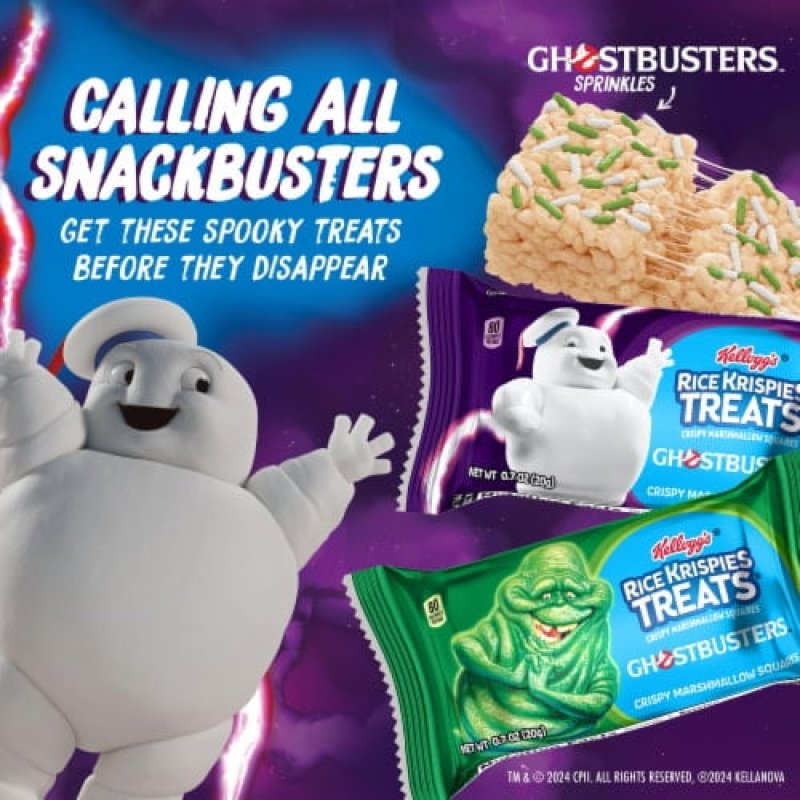 RICE KRISPIES TREATS GHOSTBUSTERS SPRINKLES MARSHMALLOW SQUARES