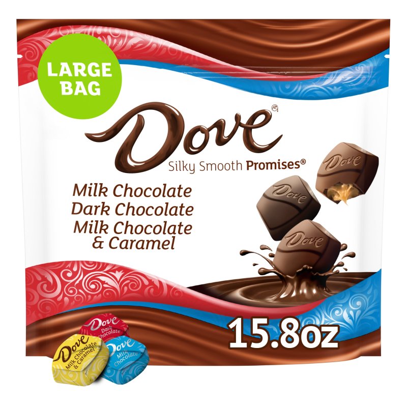 DOVE PROMISES ASSORTED MILK & DARK CHOCOLATE CANDY 15.8 OZ BAG