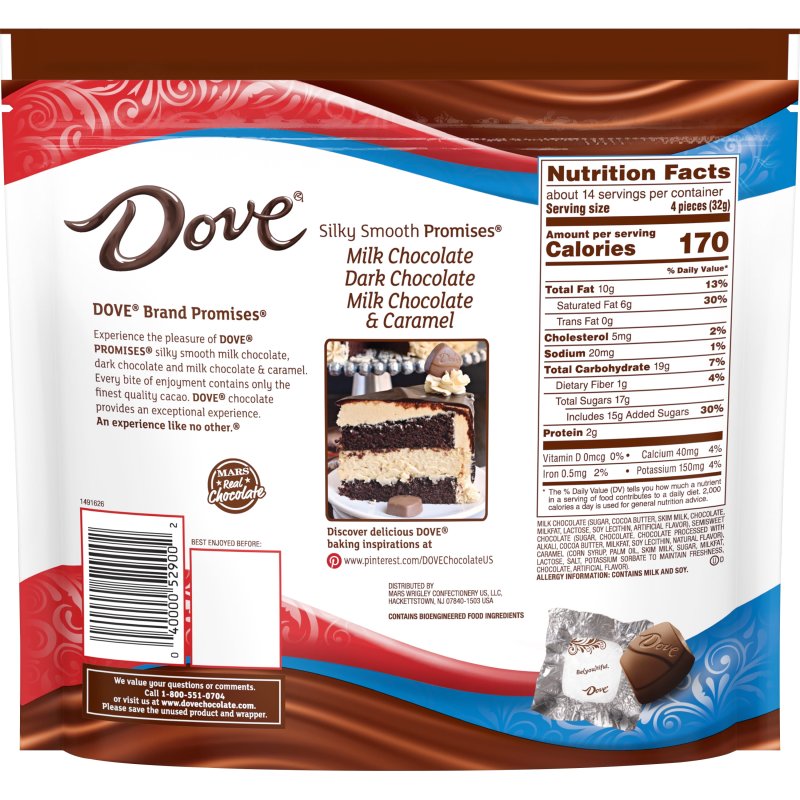 DOVE PROMISES ASSORTED MILK & DARK CHOCOLATE CANDY 15.8 OZ BAG