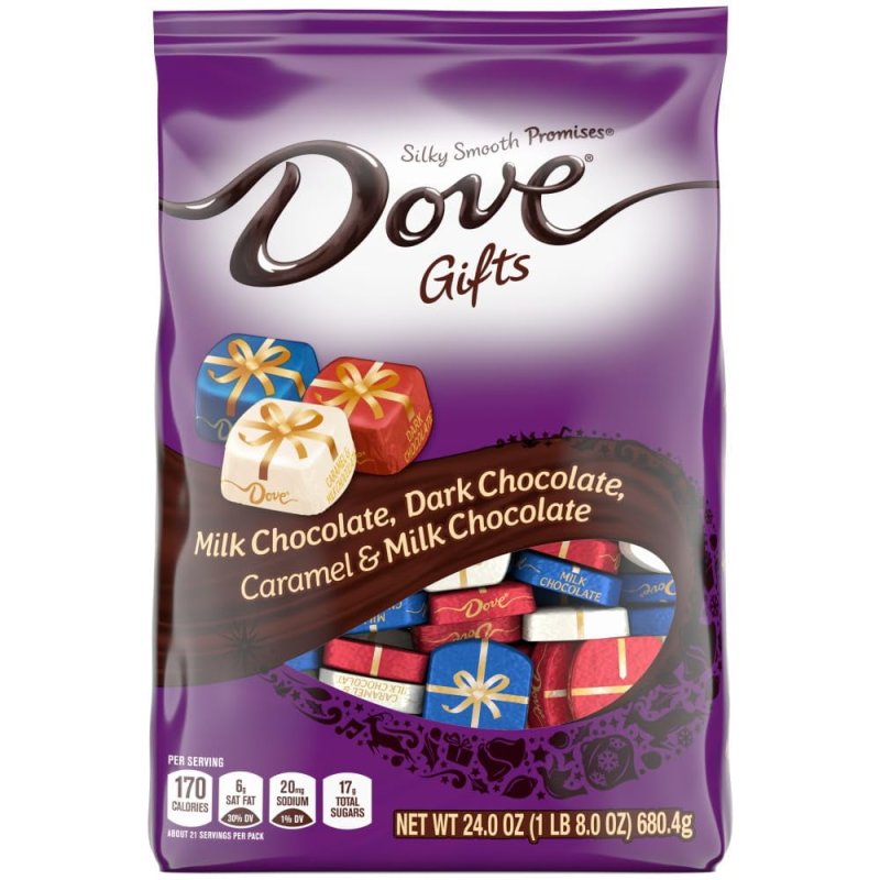 DOVE PROMISES CHRISTMAS STOCKING STUFFER MILK DARK CARAMEL CHOCOLATE CANDY 24 OZ BAG