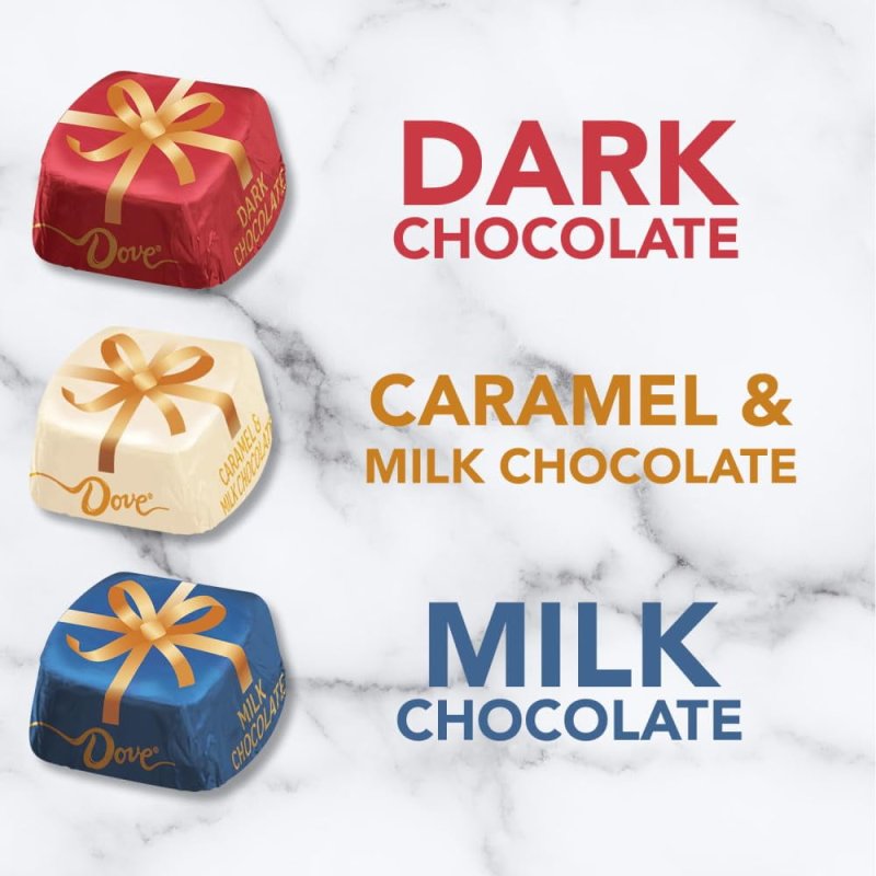 DOVE PROMISES CHRISTMAS STOCKING STUFFER MILK DARK CARAMEL CHOCOLATE CANDY 24 OZ BAG