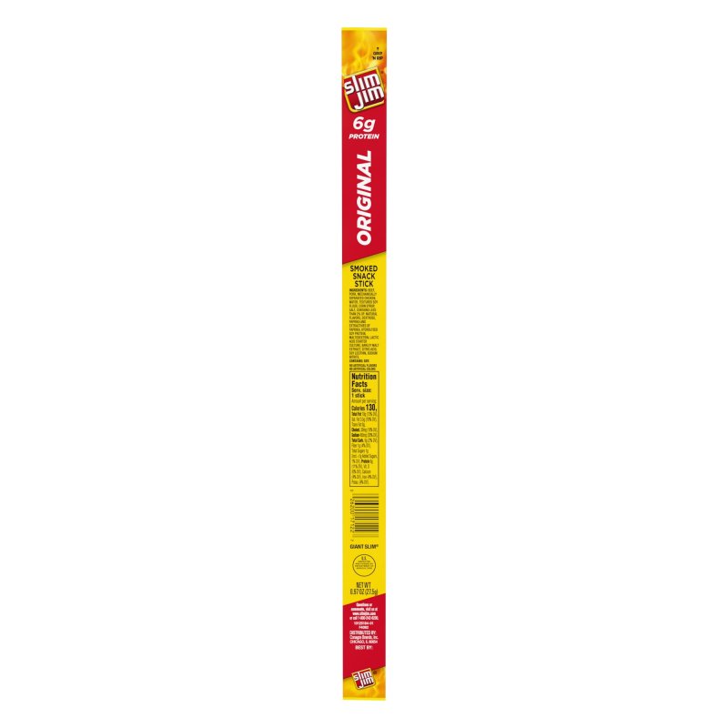 SLIM JIM ORIGINAL MEAT STICK MEAT SNACKS 0.97 OZ FOR ON-THE-GO SNACKING