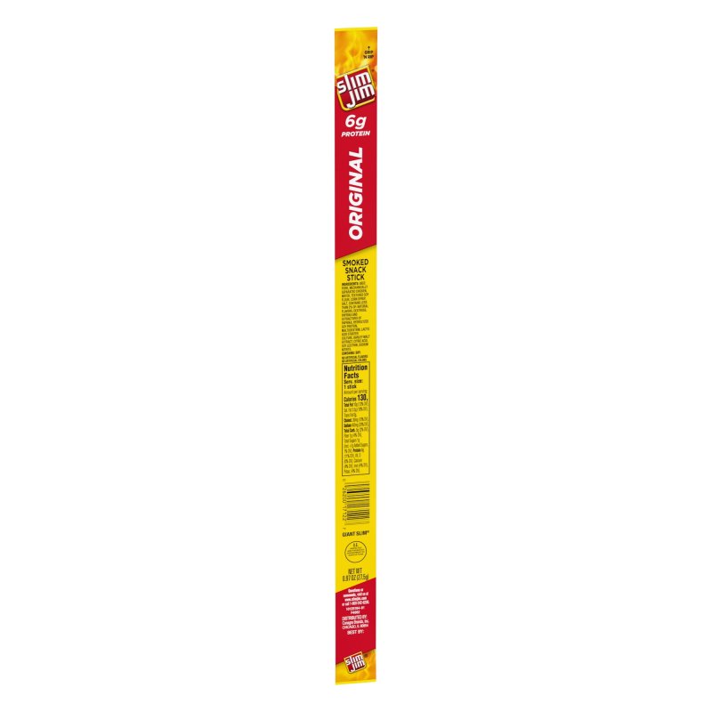 SLIM JIM ORIGINAL MEAT STICK MEAT SNACKS 0.97 OZ FOR ON-THE-GO SNACKING