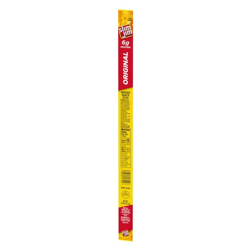 SLIM JIM ORIGINAL MEAT STICK MEAT SNACKS 0.97 OZ FOR ON-THE-GO SNACKING