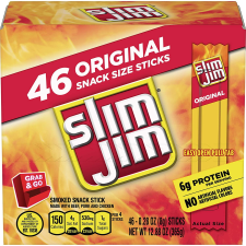 SLIM JIM SMOKED SNACK STICK PANTRY PACK ORIGINAL 0.28 OZ STICK 46COUNT
