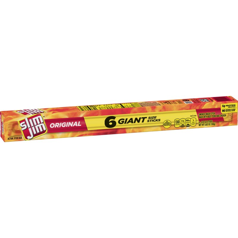 SLIM JIM MEAT SNACKS 0.97 OZ 6 COUNT