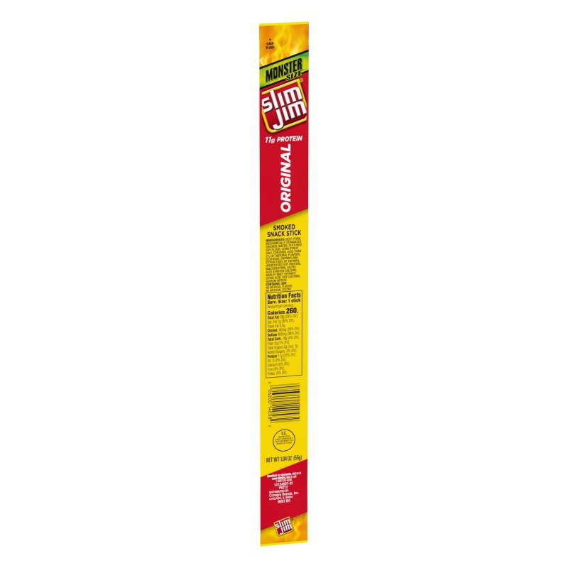 SLIM JIM MONSTER ORIGINAL MEAT STICK MEAT SNACKS 1.94 OZ