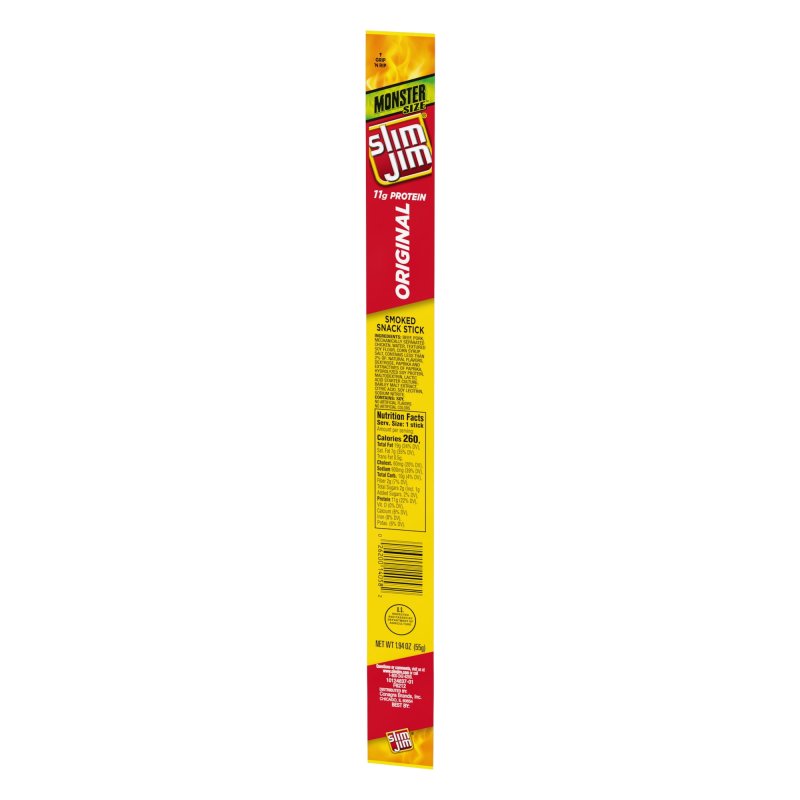 SLIM JIM MONSTER ORIGINAL MEAT STICK MEAT SNACKS 1.94 OZ