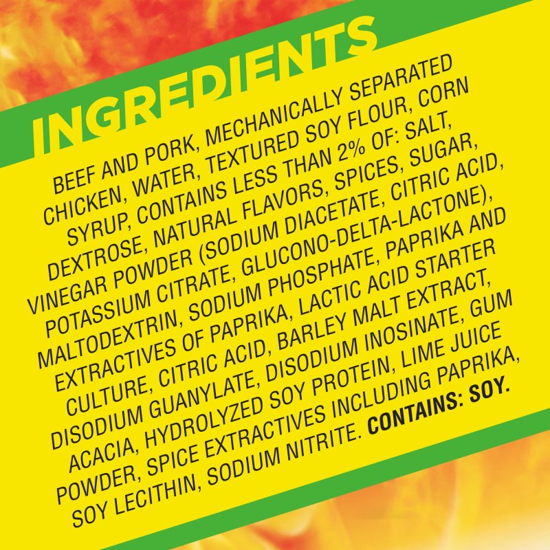 SLIM JIM MONSTER SMOKED SNACK STICK CHILE LIMóN SEASONED 1.94 OZ FOR SPICY SNACKING