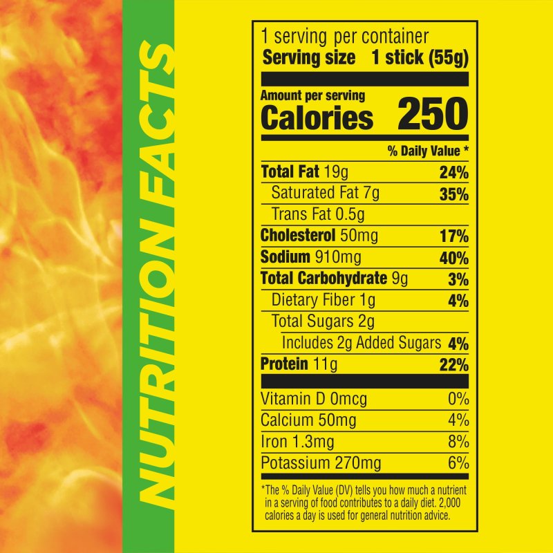 SLIM JIM MONSTER SMOKED SNACK STICK CHILE LIMóN SEASONED 1.94 OZ FOR SPICY SNACKING