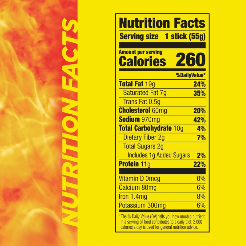 SLIM JIM MONSTER SIZE TABASCO SMOKED SNACK STICKS MONSTER MEAT STICKS 1.94 OZ 18 CT