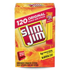 SLIM JIM SNACK SIZED SMOKED MEAT STICK ORIGINAL FLAVOR 28 OZ 120 COUNT
