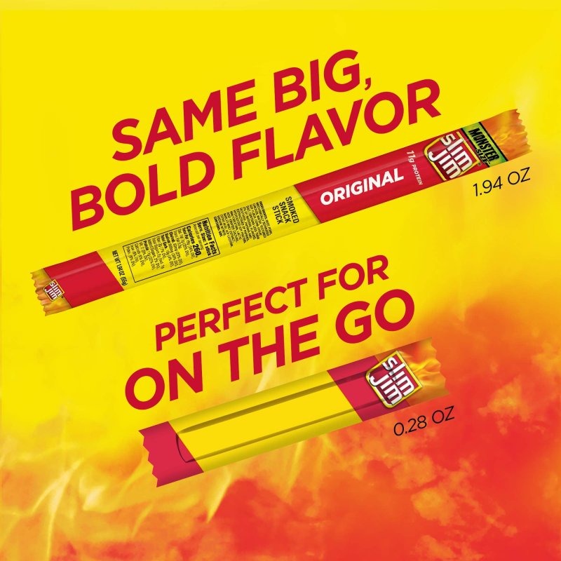 SLIM JIM SNACK SIZED SMOKED MEAT STICK ORIGINAL FLAVOR 28 OZ 120 COUNT