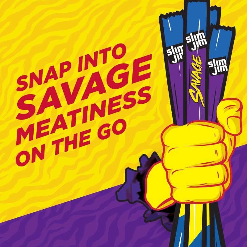 SLIM JIM SAVAGE SIZE MILD MEAT STICK MEAT SNACKS 3 OZ