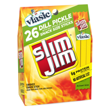 SLIM JIM VLASIC DILL PICKLE SNACK SIZE MEAT STICKS 0.28 OZ EACH 26 COUNT