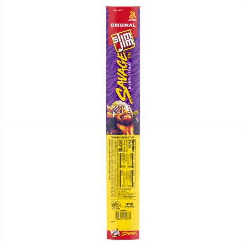 SLIM JIM ORIGINAL SAVAGE SIZE MEAT STICK 2-PACK - BIG BEEF SNACK