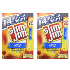 SLIM JIM MILD SNACK AIF4 STICKS 0.28 OUNCE 14 COUNT GOURMET JERKY"