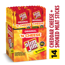 SLIM JIM ORIGINAL BEEF SNACK STICK N JALAPENO CHEESE 1.5 OZ 14 COUNT
