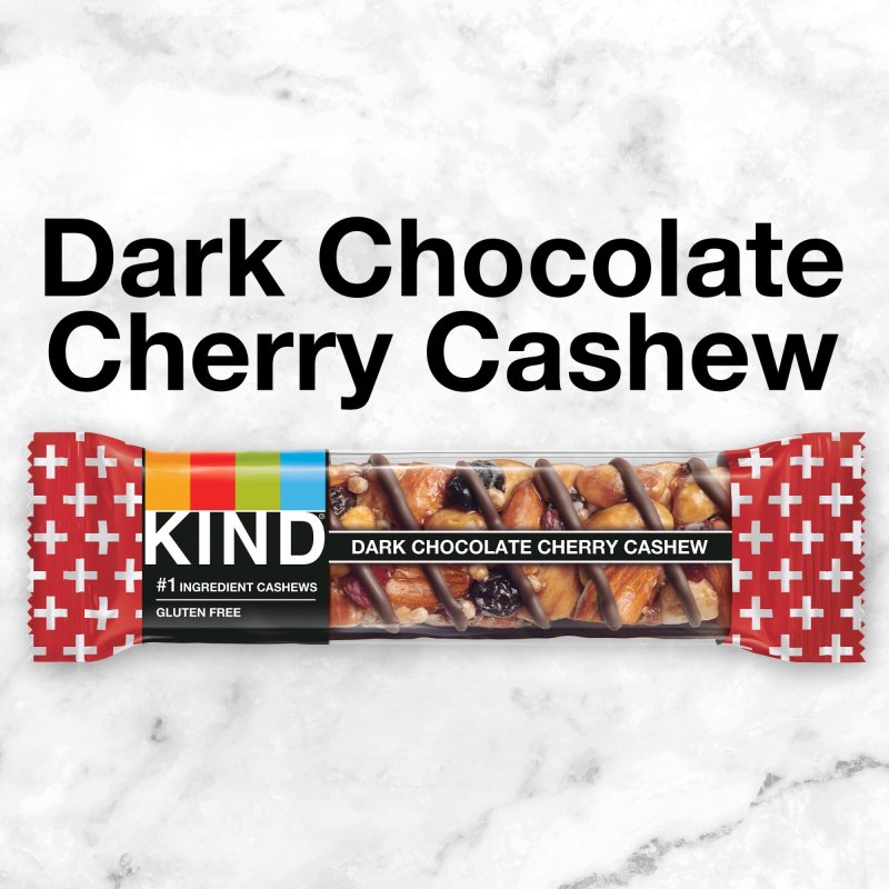 KIND GLUTEN FREE DARK CHOCOLATE CHERRY CASHEW SNACK BARS 1.4 OZ 12 COUNT