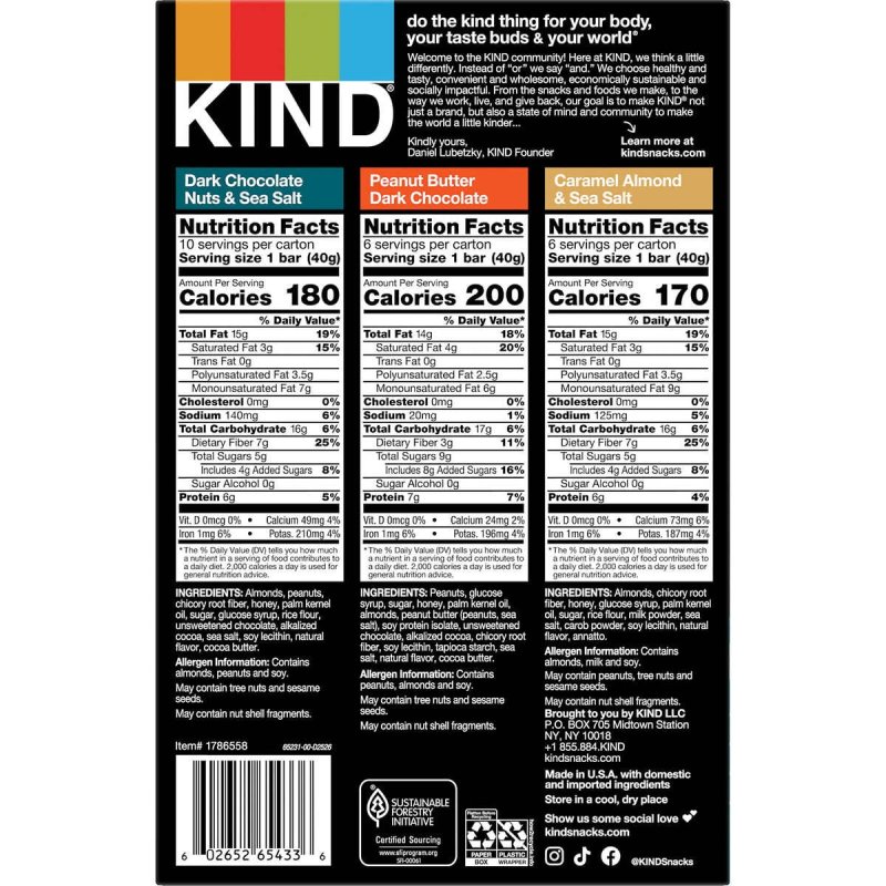 KIND NUT BAR VARIETY PACK 1.4 OUNCE PACK OF 22