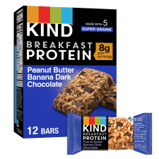 KIND BREAKFAST PROTEIN SNACK BARS PEANUT BUTTER BANANA DARK CHOCOLATE GLUTEN FREE 1.76 OZ 12 COUNT BOX
