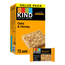 KIND OATS HONEY HEALTHY GRAIN BARS GLUTEN FREE 1.2 OZ 15 SNACK BARS PER BOX