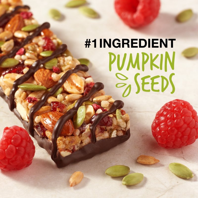 KIND SEEDS FRUIT NUTS SNACK BAR DARK CHOCOLATE RASPBERRY PUMPKIN SEED GLUTEN FREE 6 COUNT