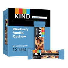 KIND BLUEBERRY VANILLA CASHEW SNACK BARS GLUTEN FREE 1.4 OZ 12 COUNT BOX