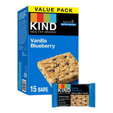 KIND GLUTEN FREE VANILLA BLUEBERRY SNACK BARS VALUE PACK 15-COUNT BOX 1.2 OZ