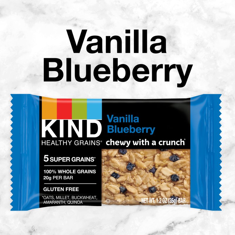 KIND GLUTEN FREE VANILLA BLUEBERRY SNACK BARS VALUE PACK 15-COUNT BOX 1.2 OZ