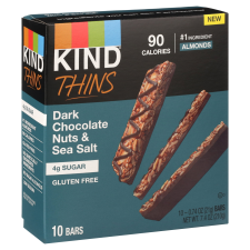 KIND THINS DARK CHOCOLATE ALMOND SEA SALT BARS 10 COUNT 0.74 OZ