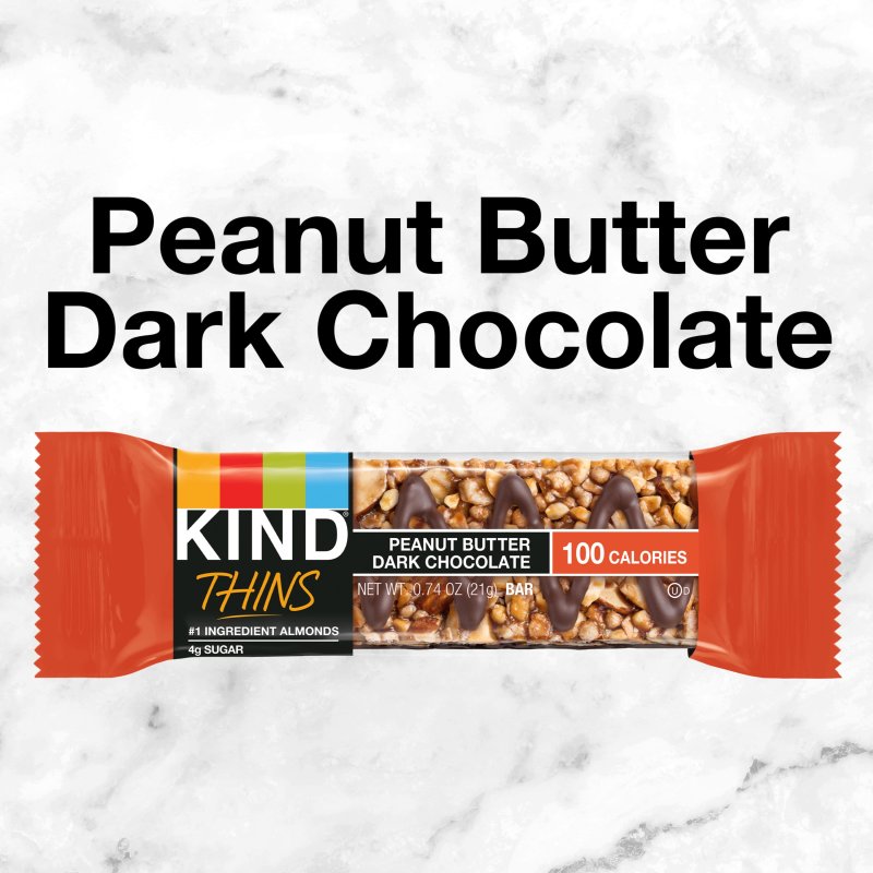 KIND THINS GLUTEN FREE PEANUT BUTTER DARK CHOCOLATE BARS 0.74 OZ 10 COUNT