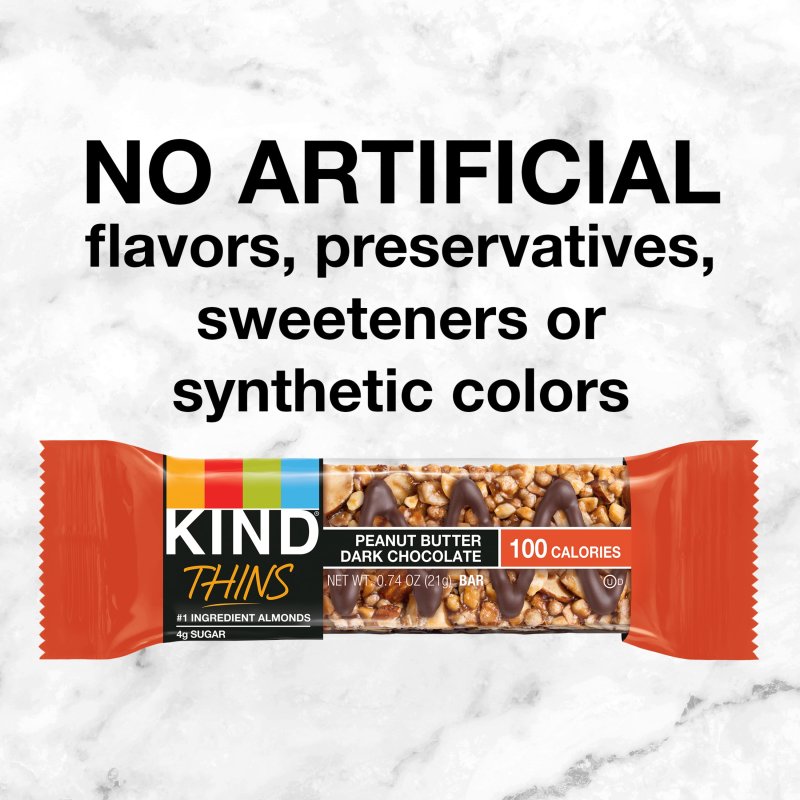 KIND THINS GLUTEN FREE PEANUT BUTTER DARK CHOCOLATE BARS 0.74 OZ 10 COUNT