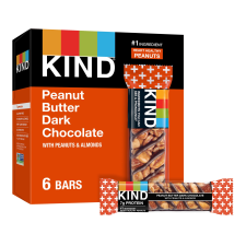 KIND GLUTEN FREE PEANUT BUTTER DARK CHOCOLATE SNACK BARS 1.4 OZ 6 COUNT