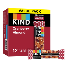 KIND GLUTEN FREE CRANBERRY ALMOND SNACK BARS 1.4 OZ 12 COUNT BOX