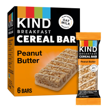 KIND BREAKFAST CEREAL BARS GLUTEN FREE SNACKS PEANUT BUTTER 9.3OZ BOX 6 BARS