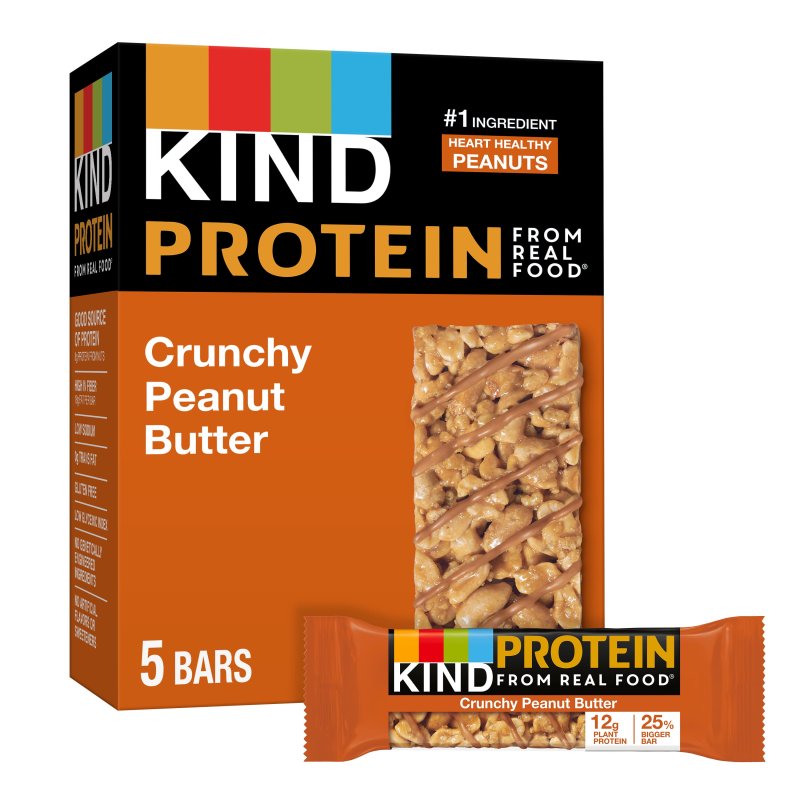 KIND PROTEIN GLUTEN FREE CRUNCHY PEANUT BUTTER SNACK BARS 1.76 OZ 5 COUNT