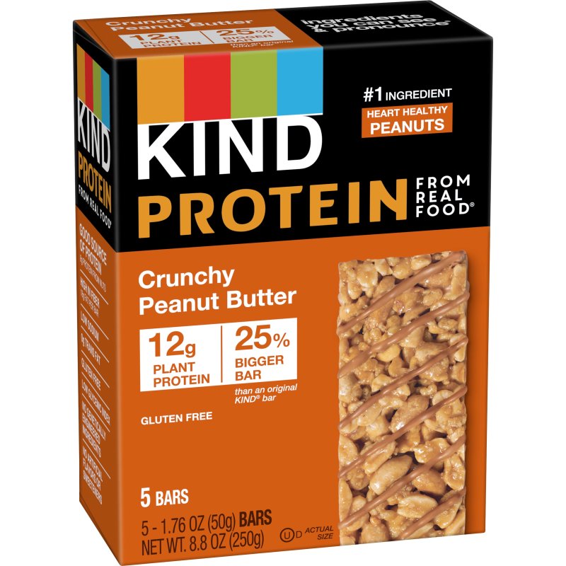 KIND PROTEIN GLUTEN FREE CRUNCHY PEANUT BUTTER SNACK BARS 1.76 OZ 5 COUNT